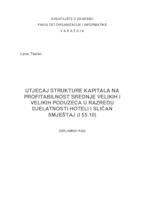 prikaz prve stranice dokumenta Utjecaj strukture kapitala na profitabilnost srednje velikih i velikih poduzeća u razredu djelatnosti Hoteli i sličan smještaj u Republici Hrvatskoj