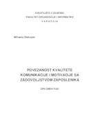 prikaz prve stranice dokumenta Povezanost kvalitete komunikacije i motivacije sa zadovoljstvom zaposlenika