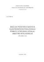 prikaz prve stranice dokumenta Analiza podataka sustava elektroničkog poslovanja pomoću strojnog učenja i umjetne inteligencije