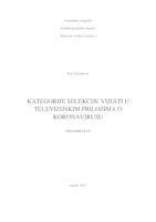 prikaz prve stranice dokumenta Kategorije selekcije vijesti u televizijskim prilozima o koronavirusu