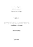 prikaz prve stranice dokumenta Institucionalizacija vanjske politike EU- odnos s Ukrajinom