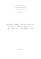 prikaz prve stranice dokumenta Stavovi sportskih novinara o izvještavanju sa Svjetskog nogometnog prvenstva 2018