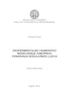 prikaz prve stranice dokumenta Eksperimentalno i numeričko modeliranje zamornog ponašanja nodularnog lijeva 