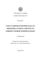 prikaz prve stranice dokumenta Utjecaj mineralnih dodataka na mehanička svojstva betona na sobnim i visokim temperaturama