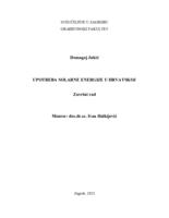 prikaz prve stranice dokumenta Upotreba solarne energije u Hrvatskoj