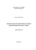 prikaz prve stranice dokumenta Očekivane i stvarne mogućnosti nekih reprodukcija u tisku