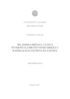 prikaz prve stranice dokumenta Islamska država: uloga interneta i društvenih  mreža u radikalizaciji žena sa zapada