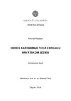 prikaz prve stranice dokumenta Odnos kategorije roda i broja u hrvatskom jeziku