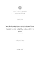 prikaz prve stranice dokumenta Karakteristike posla i proaktivna ličnost kao čimbenici subjektivne dobrobiti na poslu