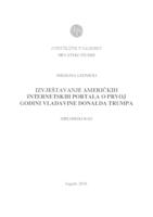 prikaz prve stranice dokumenta Izvještavanje američkih internetskih portala o prvoj godini vladavine Donalda Trumpa