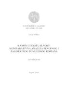 prikaz prve stranice dokumenta Kanon i tekstualnost: komparativna analiza Šenoinog i Zagorkinog povijesnog romana