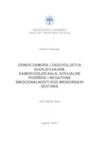 prikaz prve stranice dokumenta Odnos zamora i zadovoljstva suosjećanjem, samosuosjećanja, socijalne podrške i negativne emocionalnosti kod medicinskih sestara