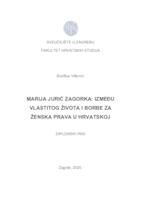 prikaz prve stranice dokumenta Marija Jurić Zagorka - Između vlastita života i borbe za prava žena u Hrvatskoj