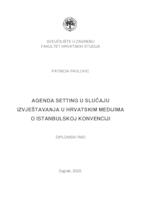 prikaz prve stranice dokumenta Agenda setting u izvještavanju hrvatskih medija o istranbulskoj konvenciji