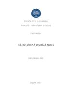 prikaz prve stranice dokumenta 43. istarska divizija NOVJ