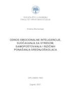 prikaz prve stranice dokumenta Odnos emocionalne inteligencije, suočavanja sa stresom, samopoštovanja i rizičnih ponašanja srednjoškolaca