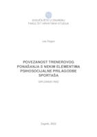 prikaz prve stranice dokumenta Povezanost trenerovog ponašanja s nekim elementima psihosocijalne prilagodbe sportaša