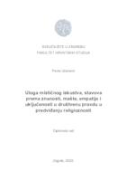 prikaz prve stranice dokumenta Uloga mističnog iskustva, stavova prema znanosti, mašte, empatije i uključenosti u društvenu pravdu u predviđanju religioznosti