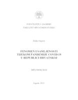 prikaz prve stranice dokumenta Fenomen usamljenosti kod građana RH tijekom pandemije COVID-19