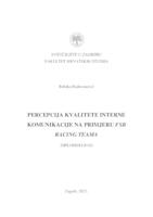 prikaz prve stranice dokumenta Percepcija kvalitete interne komunikacije na primjeru FSB Racing Teama