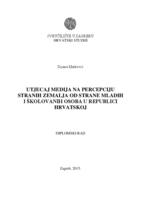 prikaz prve stranice dokumenta Utjecaj medija na percepciju stranih zemalja od strane mladih i školovanih osoba u Republici Hrvatskoj