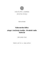 prikaz prve stranice dokumenta Vukovarska bitka: uloga i značenje medija - Hrvatski radio Vukovar