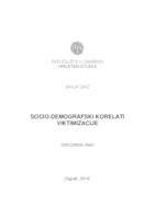 prikaz prve stranice dokumenta Socio-demografski korelati viktimizacije