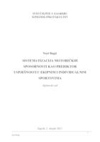 prikaz prve stranice dokumenta SISTEMATIZACIJA MOTORIČKIH SPOSOBNOSTI KAO PREDIKTOR USPJEŠNOSTI U EKIPNIM I INDIVIDUALNIM SPORTOVIMA