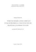 prikaz prve stranice dokumenta Sportsko rekreacijski sadržaji u funkciji proširenja turističke ponude Krapinsko-zagorske županije