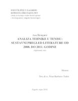 prikaz prve stranice dokumenta Analiza tehnike u tenisu: sustavni pregled literature od 2008. do 2011. godine