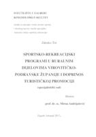 prikaz prve stranice dokumenta Sportsko-rekreacijski programi u ruralnim dijelovima Virovitičko-podravske županije i doprinos turističkoj promociji