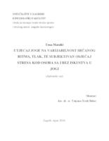 prikaz prve stranice dokumenta Utjecaj joge na varijabilnost srčanog ritma, tlak, te subjektivan osjećaj stresa kod osoba sa i bez iskustva u jogi