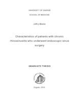 prikaz prve stranice dokumenta Characteristics of patients with chronic rhinosinusitis who underwent endoscopic sinus surgery