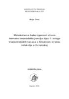 prikaz prve stranice dokumenta Molekularna heterogenost virusa humane imunodeficijencije tipa 1 i uloga transmisijskih lanaca u lokalnom širenju infekcije u Hrvatskoj