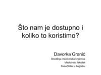 prikaz prve stranice dokumenta Što nam je dostupno i koliko to koristimo?