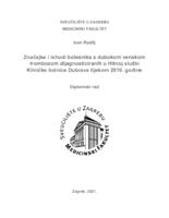 prikaz prve stranice dokumenta Značajke i ishodi bolesnika s dubokom venskom trombozom dijagnosticiranih u Hitnoj službi Kliničke bolnice Dubrava tijekom 2019. godine