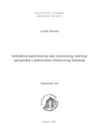 prikaz prve stranice dokumenta Indirektna kalorimetrija kao monitoring nutricije pacijenata u jedinicama intenzivnog liječenja