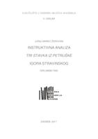 prikaz prve stranice dokumenta Instruktivna analiza "Tri stavka iz Petruške" Igora Stravinskog