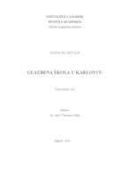 prikaz prve stranice dokumenta Glazbena škola u Karlovcu