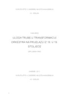 prikaz prve stranice dokumenta Uloga trube u transformaciji orkestra na prijelazu iz 18. u 19. stoljeće