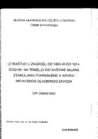 prikaz prve stranice dokumenta Citraštvo u Zagrebu od 1860-ih do 1914. godine
