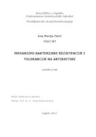 prikaz prve stranice dokumenta Mehanizmi bakterijske rezistencije i tolerancije na antibiotike
