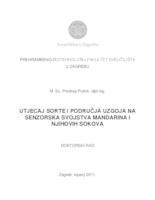 prikaz prve stranice dokumenta Utjecaj sorte i područja uzgoja na senzorska svojstva mandarina i njihovih sokova