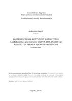 prikaz prve stranice dokumenta Bakteriocinska aktivnost autohtonih Lactobacillus plantarum sojeva izoliranih iz različitih fermentiranih proizvoda