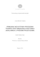 prikaz prve stranice dokumenta Primjena inovativnih procesnih tehnika radi smanjenja nastanka akrilamida u prženim proizvodima