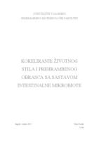 prikaz prve stranice dokumenta Koreliranje životnog stila i prehrambenog obrasca sa sastavom crijevne mikrobiote