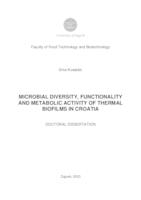 prikaz prve stranice dokumenta Microbial diversity, functionality and metabolic activity of thermal biofilms in Croatia