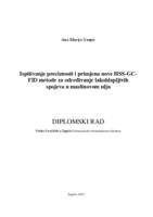 prikaz prve stranice dokumenta Ispitivanje preciznosti i primjena nove HSS-GC-FID metode za određivanje lakohlapljivih spojeva u maslinovom ulju
