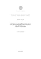 prikaz prve stranice dokumenta Optimiranje načina primjene levotiroksina