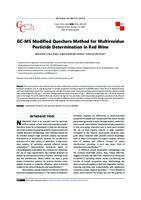 prikaz prve stranice dokumenta GC-MS modified quechers method for multiresidue pesticide determination in red wine